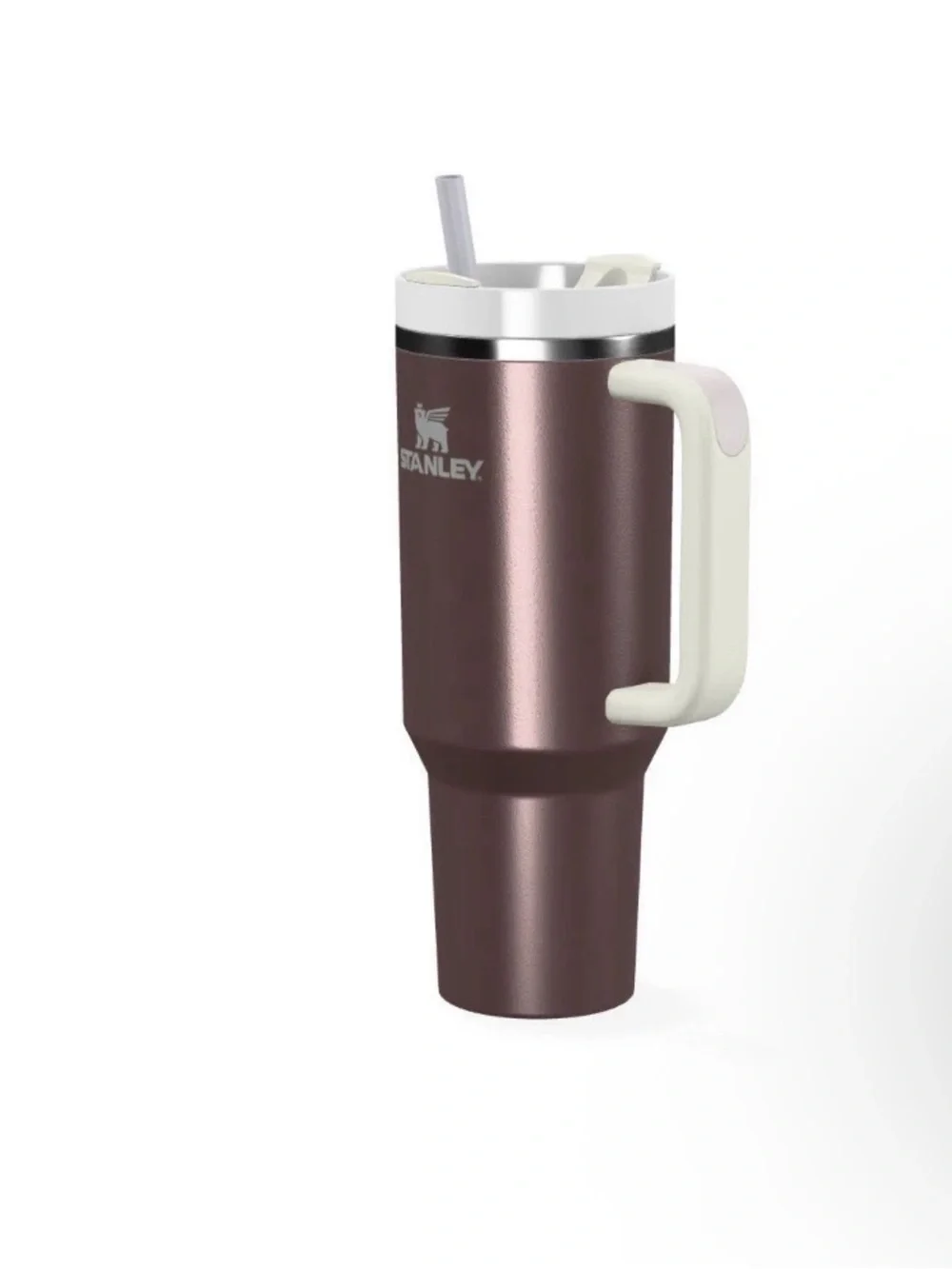 Stanley Copper Brown Quencher H2.0 Tumbler with Cream Handle and White Lid - Picture 2 of 2